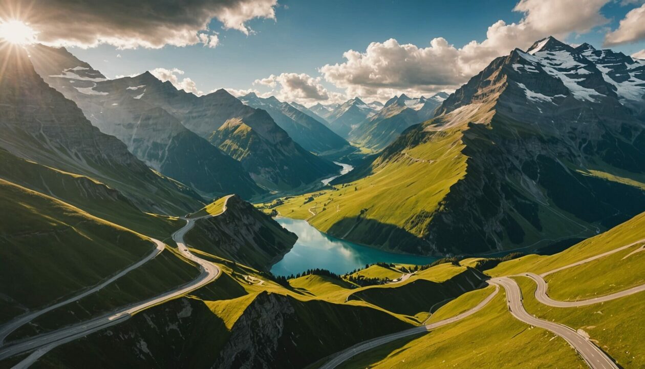 Aventure sur les routes bordées de lacs paisibles