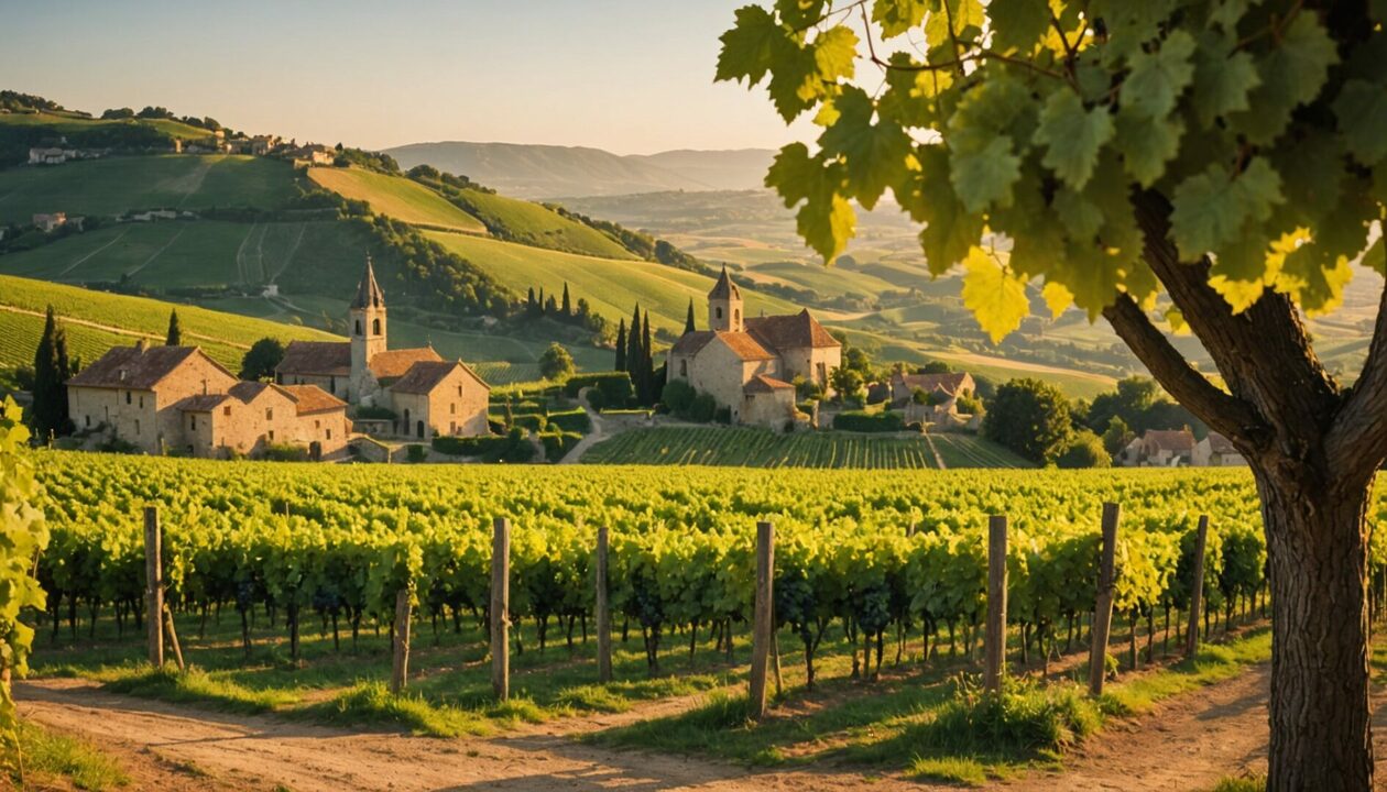 Route à travers des vignobles en Europe