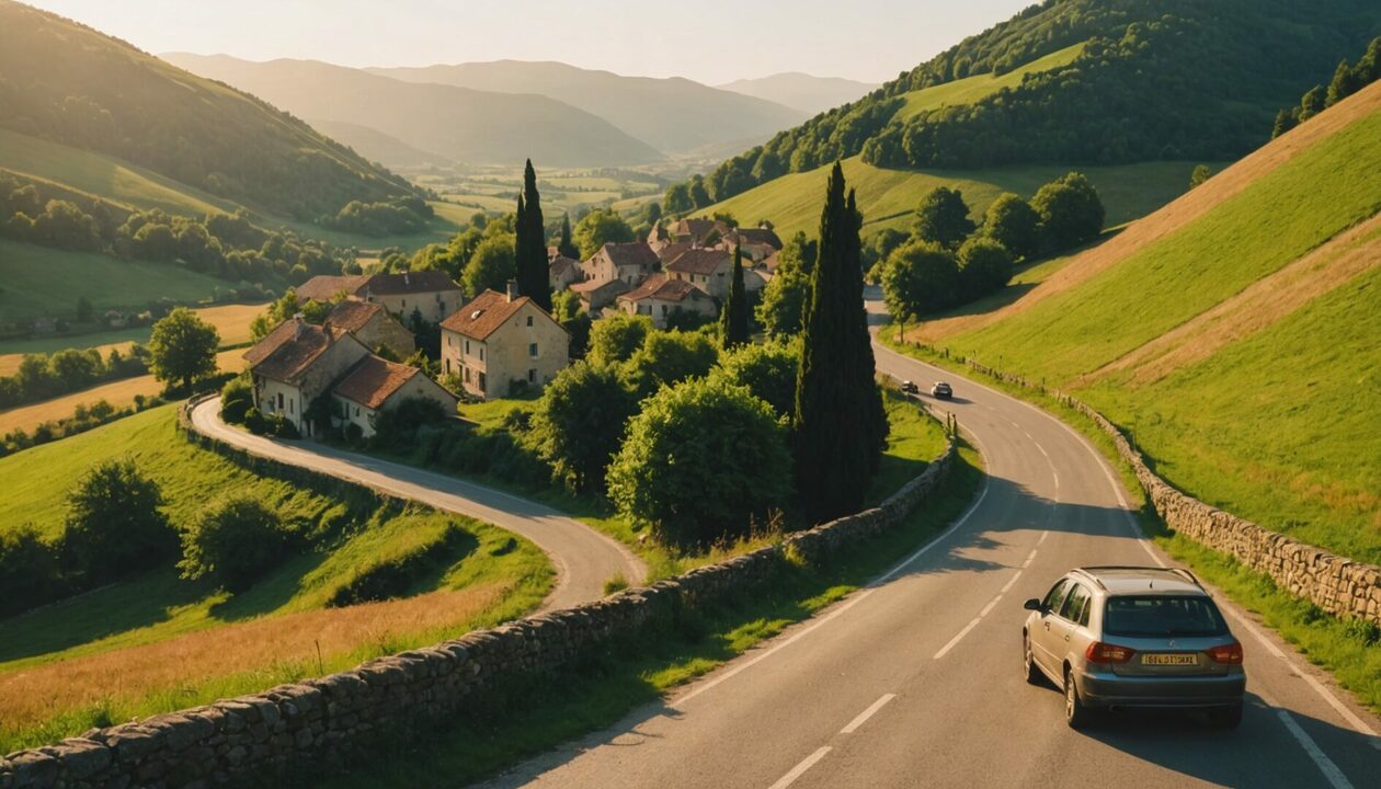 Panneau de signalisation sur une route européenne