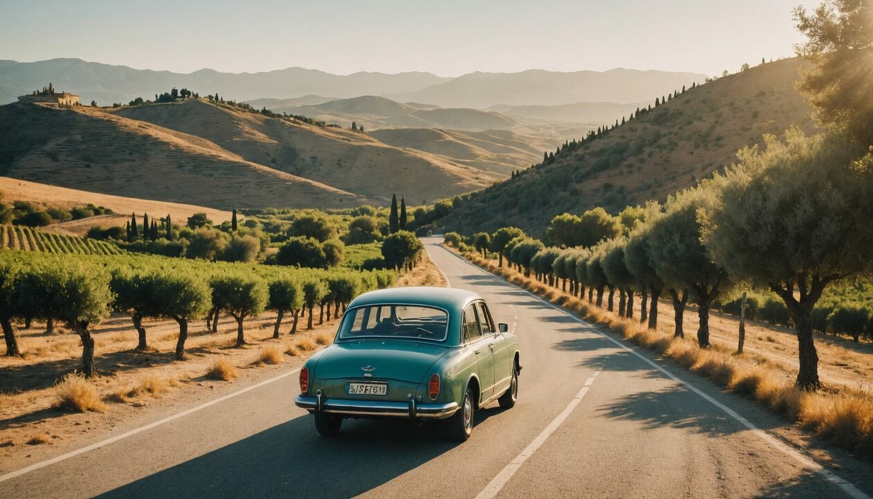 Route européenne avec paysages variés et découvertes